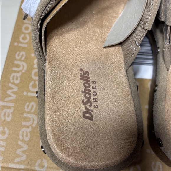 Dr. Scholl's Original Flex Taupe Suede slip-on mule/clog NWBox Size 7.5 - Picture 10 of 10